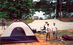 Tim Thorn, his son and friend camping at Lake Gayle of Bar-D