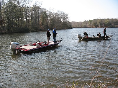 Filming TV episode on Lake Eli