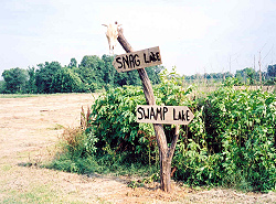 Skull sign leading to the new lakes