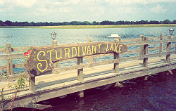 Sturdivant Lake sign made from Black Walnut slab