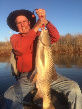 Manager Wilson with record fish from Club, 2019.